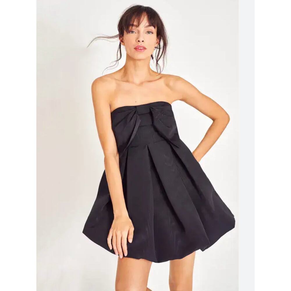 NWT LoveShackFancy Kerrigan Dress Black Mini Bow LBD Cocktail Whimsigoth Size 6 - Picture 2 of 16